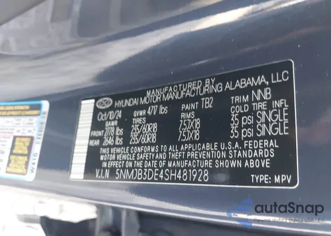 2025 Hyundai Tucson Sel from USA, damaged, VIN 5NMJB3DE4SH481928